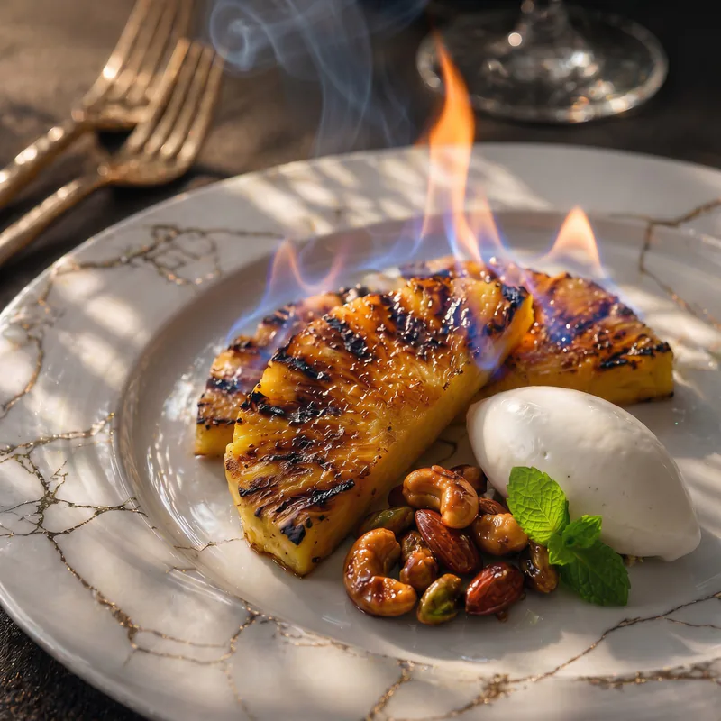 Flambierte Ananas