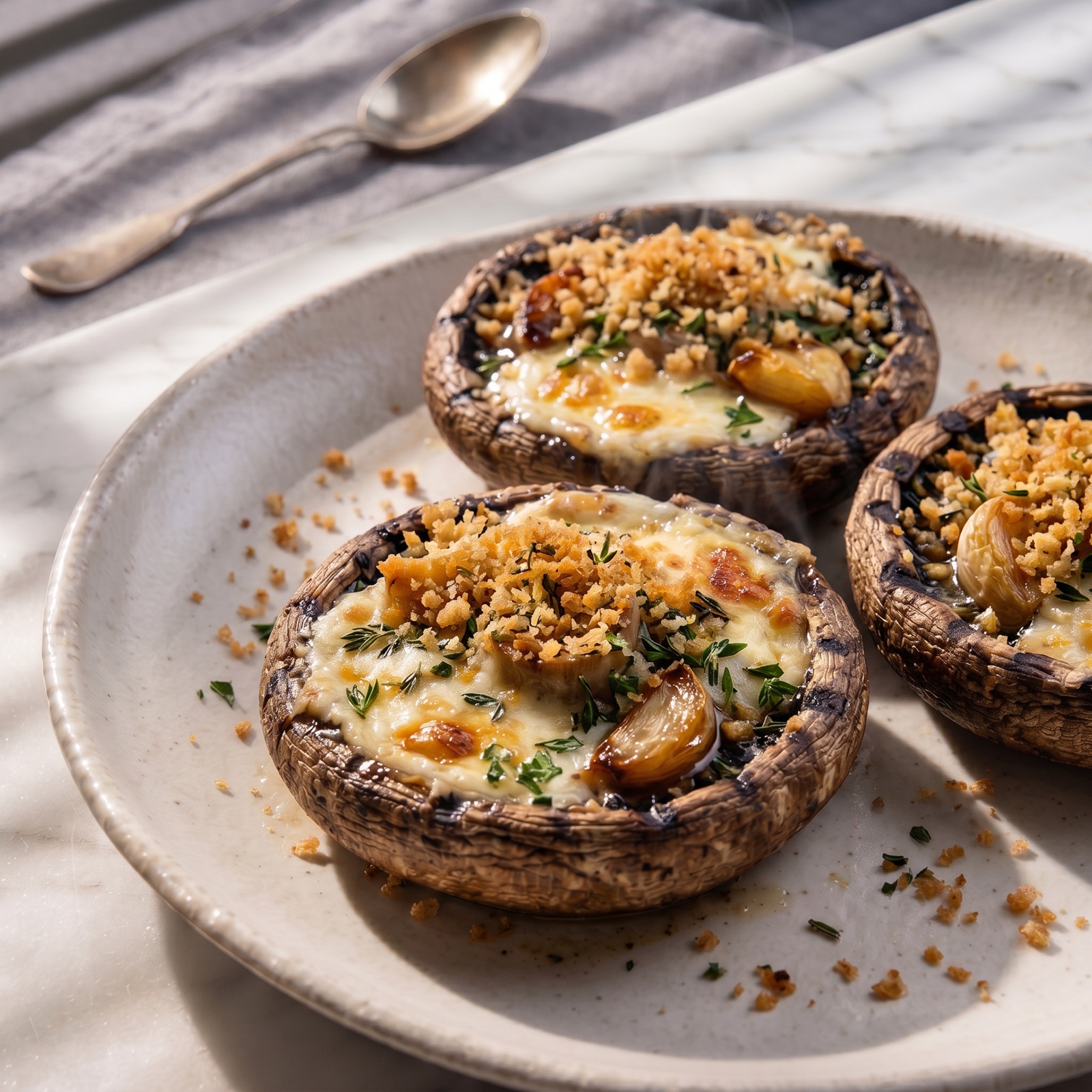 Champignons mit Frischkäse